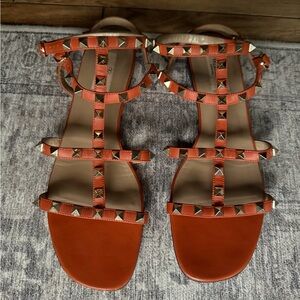 Valentino Garavani Orange Studded Sandals